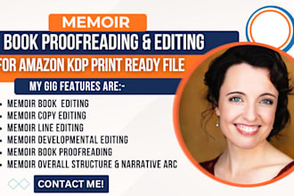 do memoir book editing, memoir copy editing, error free memoir book proofreading