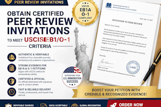 obtain certified peer review invitations to meet uscis eb1 o1 criteria