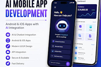 develop ai mobile app, android app, ios app with ai integration