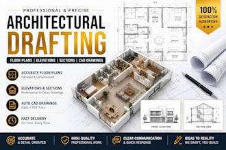 design accurate floor plans, cad house plans and autocad architectural drawing