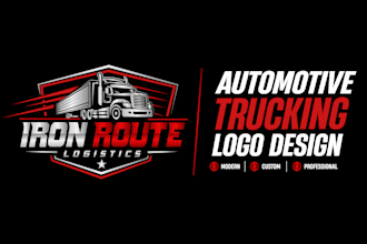 design premium automotive logistics trucking logo branding