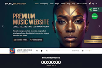 music artist website, producer portfolio, or beat store using wordpress wix