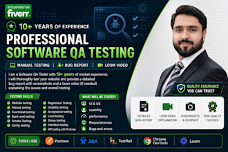 do website and mobile app QA testing and report bugs professionally