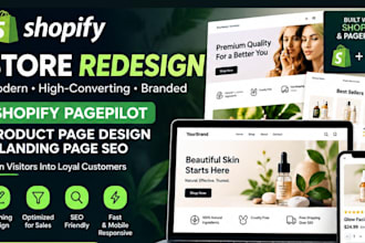 shopify store redesign shopify pagepilot product page design landing page SEO
