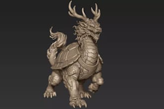 sculpt 3d fantasy dragon model, wyvern, mythical hybrid, stl file for printing
