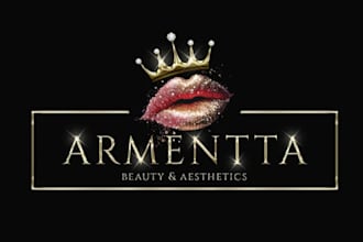 design glitter lips,hair extensions,eyelashes,and cosmetics logo