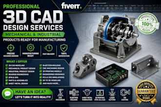 do 3d cad model mechanical and industrial product design ready for manufacturing