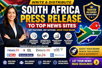 south africa PR writing and distribution to top news sites for brand visibility