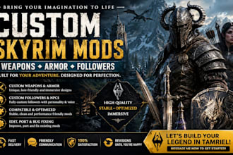 create custom skyrim mods, weapons, armor and followers
