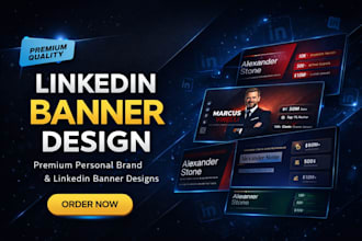 a professional linkedin banner and profile within 24 hours