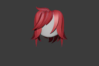create simple and detailed 3d hair models for roblox