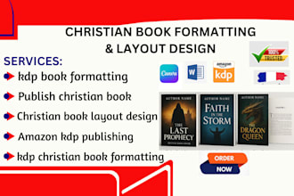 do KDP christian book formatting and layout design for self publish authors