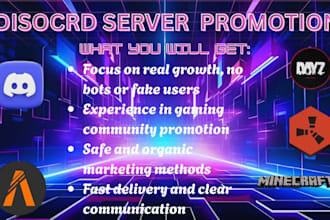 fivem server, minecraft server promotion, dayz, rust, discord server promotion