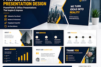 do presentation designs , flyer designs, professional reports, creative analysis
