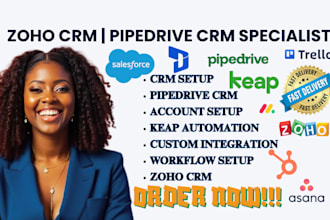 setup and automate pipedrive CRM salesforce dynamics 365 keap zoho CRM workflows