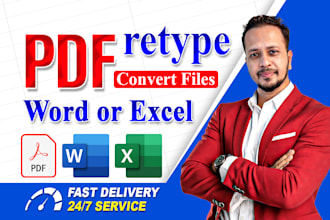 retype scanned image PDF into word or excel