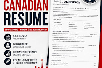 write a professional canadian style resume and cover letter