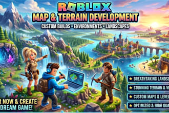 create custom roblox map, terrain, buildings, and landscapes