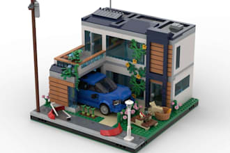 do 3d lego design,lego technic car,lego house set with step by step instruction