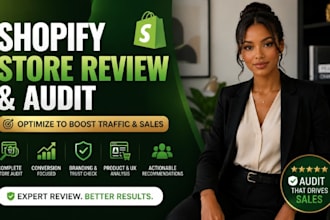 conduct complete shopify store review audit optimize to boost traffic and sales