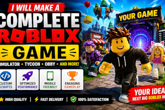 make a complete roblox game, roblox simulator game, roblox game development