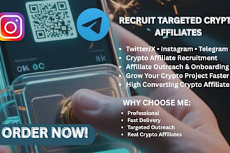 recruit and onboard twitter x, telegram crypto affiliates for brand promotion