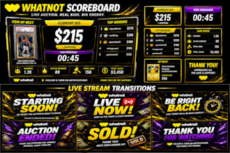 design whatnot scoreboard and live stream transition