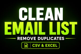 format, deduplicate and fix messy excel or CSV email lists