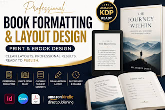 design professional book layouts and formatting for print and ebook
