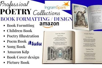 design format poetry book illustration, poems, self help, memoir  proofread kdp