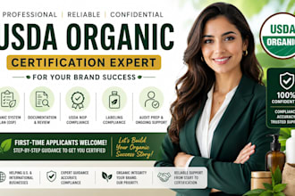 assist with usda organic approvals for new products and private label brands