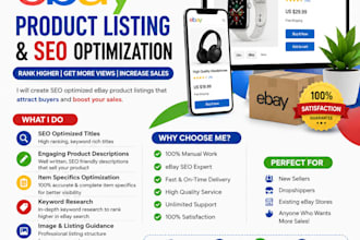 do ebay product listing, and ebay SEO optimization