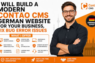 build a modern contao cms german website for your business, fix bug error issues
