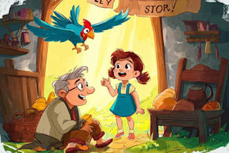 draw custom childrens book illustration