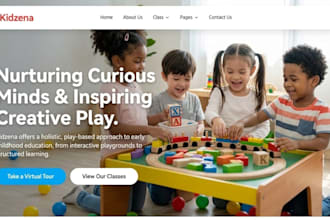 design kindergarten website, child care website, preschool, daycare website