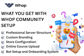 setup whop community, online course and server