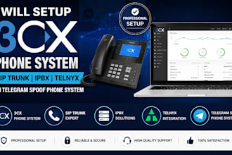 setup 3cx, phone system, sip trunk on telegram spoof phone system, ipbx, telnyx