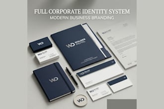 design modern corporate presentation folder and business stationery