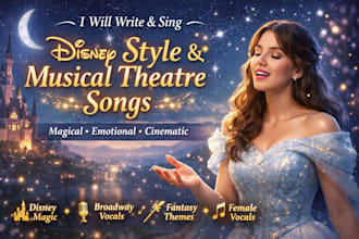sing musical theatre, disney style, and classical songs with female vocals