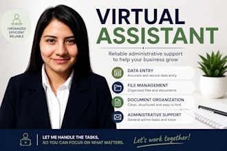 virtual assistant for admin tasks, excel and file management