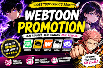do webcomic promotion, webtoon tapas wattpad manga comic marketing