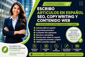 write SEO blog articulos en español copywriting and website content in spanish