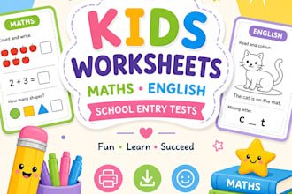 create educational worksheets for preschool and primary school kids