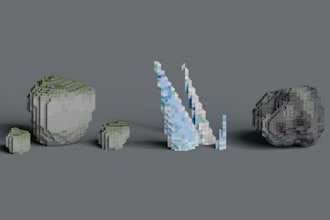 create minecraft rock and tree asset packs