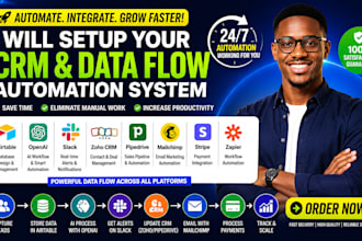 setup airtable openai slack zoho pipedrive mailchimp stirpe zapier CRM data flow