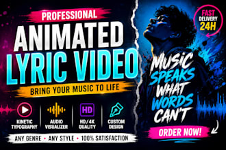 create animated lyric video, lyric music and music visualizer