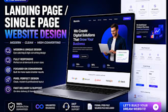 design modern landing page or single page website UI design
