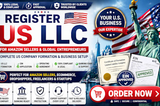 register US llc for amazon seller US company formation ein application USA setup