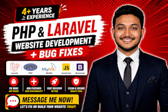 build a php laravel website and fix php laravel bugs
