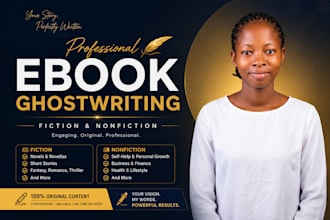 ghostwrite a thriller, horror or mystery fiction novel for KDP authors